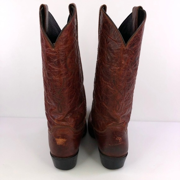 Diamond J by Justin Brown Leather Cowboy Western Boots Size 9D - Picture 4 of 7